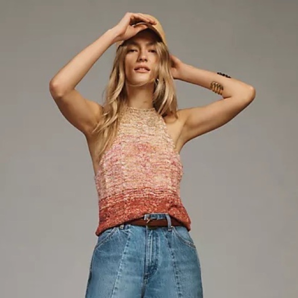 NWT Anthropologie Pilcro Cable-Knit Halter Tank Medium